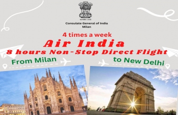 Air India will start non-stop 8 hour flight from Milan to New Delhi 4 times a week from 1st February 2023. 